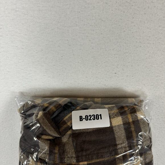 Vans Long Sleeve Button Up Flannel Shirt Mens Size Large Classic Fit Brown Plaid - Picture 12 of 12